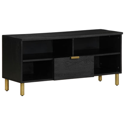 Tv Skříňka Černá 100 X 33 X 46 Cm Kompozitní Dřevo Hnědý Dub