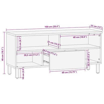 Tv Skříňka Černá 100 X 33 X 46 Cm Kompozitní Dřevo Hnědý Dub