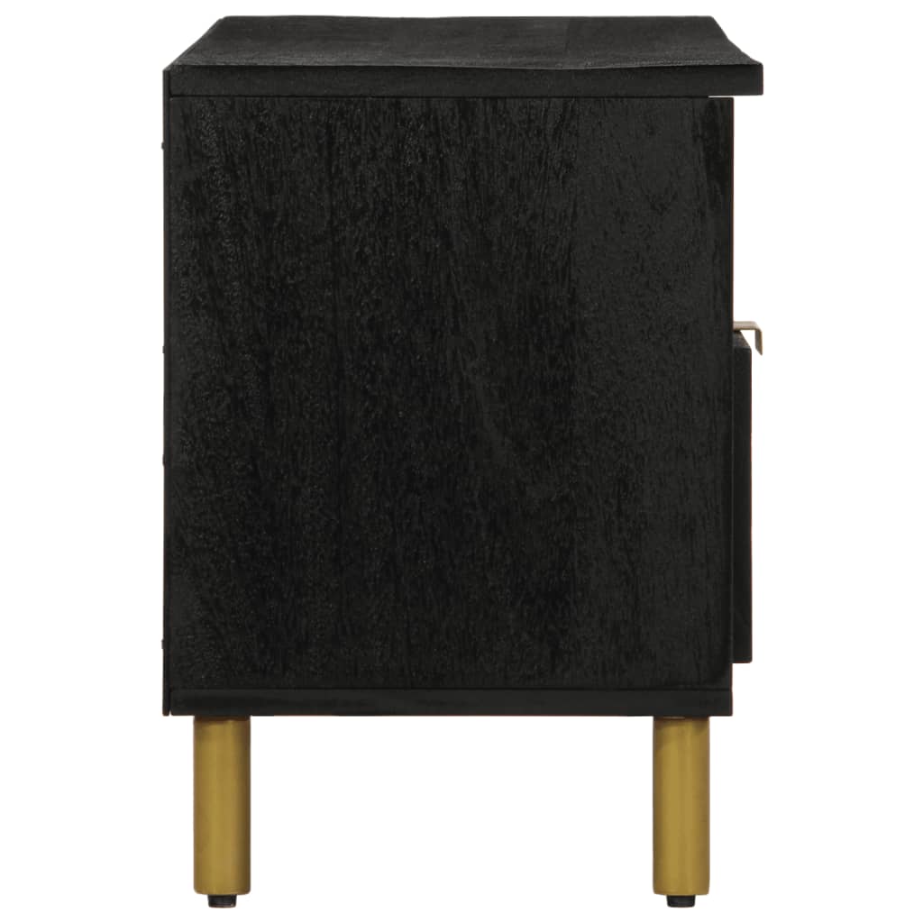 Tv Skříňka Černá 100 X 33 X 46 Cm Kompozitní Dřevo Hnědý Dub