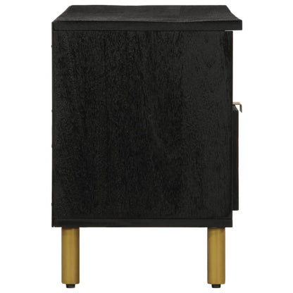 Tv Skříňka Černá 100 X 33 X 46 Cm Kompozitní Dřevo Hnědý Dub