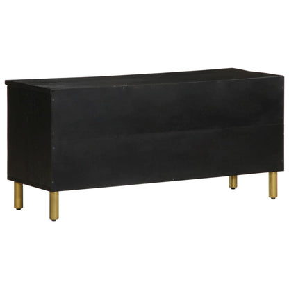 Tv Skříňka Černá 100 X 33 X 46 Cm Kompozitní Dřevo Hnědý Dub