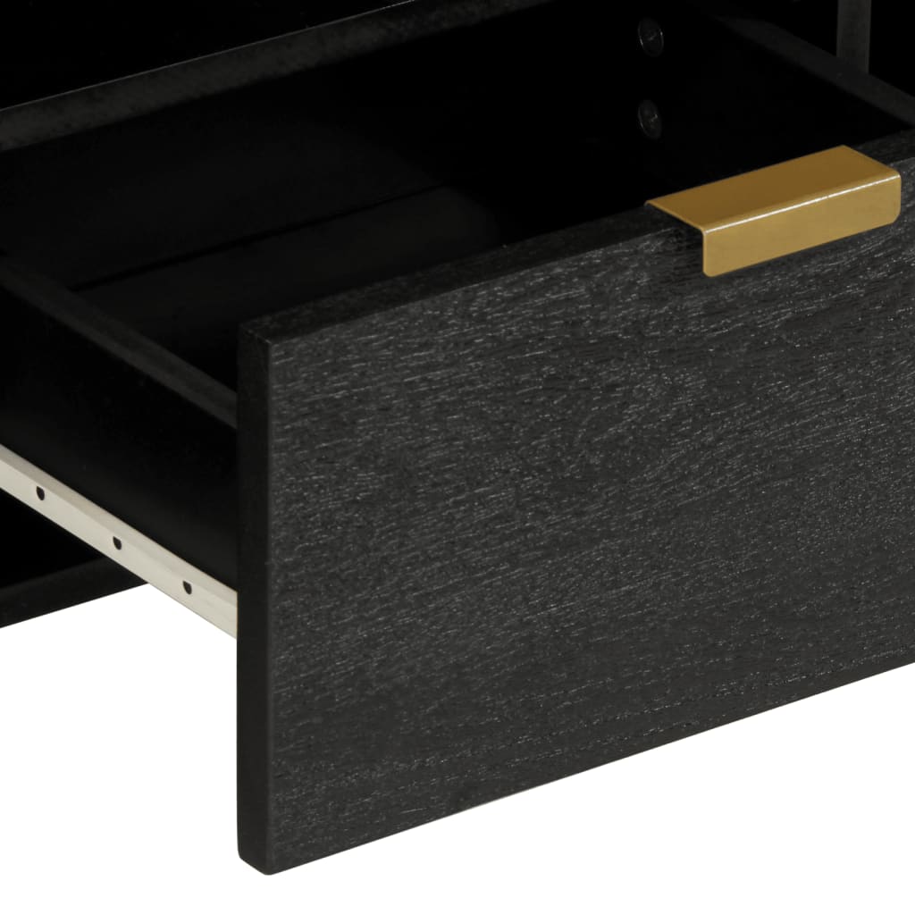 Tv Skříňka Černá 100 X 33 X 46 Cm Kompozitní Dřevo Hnědý Dub