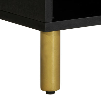 Tv Skříňka Černá 100 X 33 X 46 Cm Kompozitní Dřevo Hnědý Dub