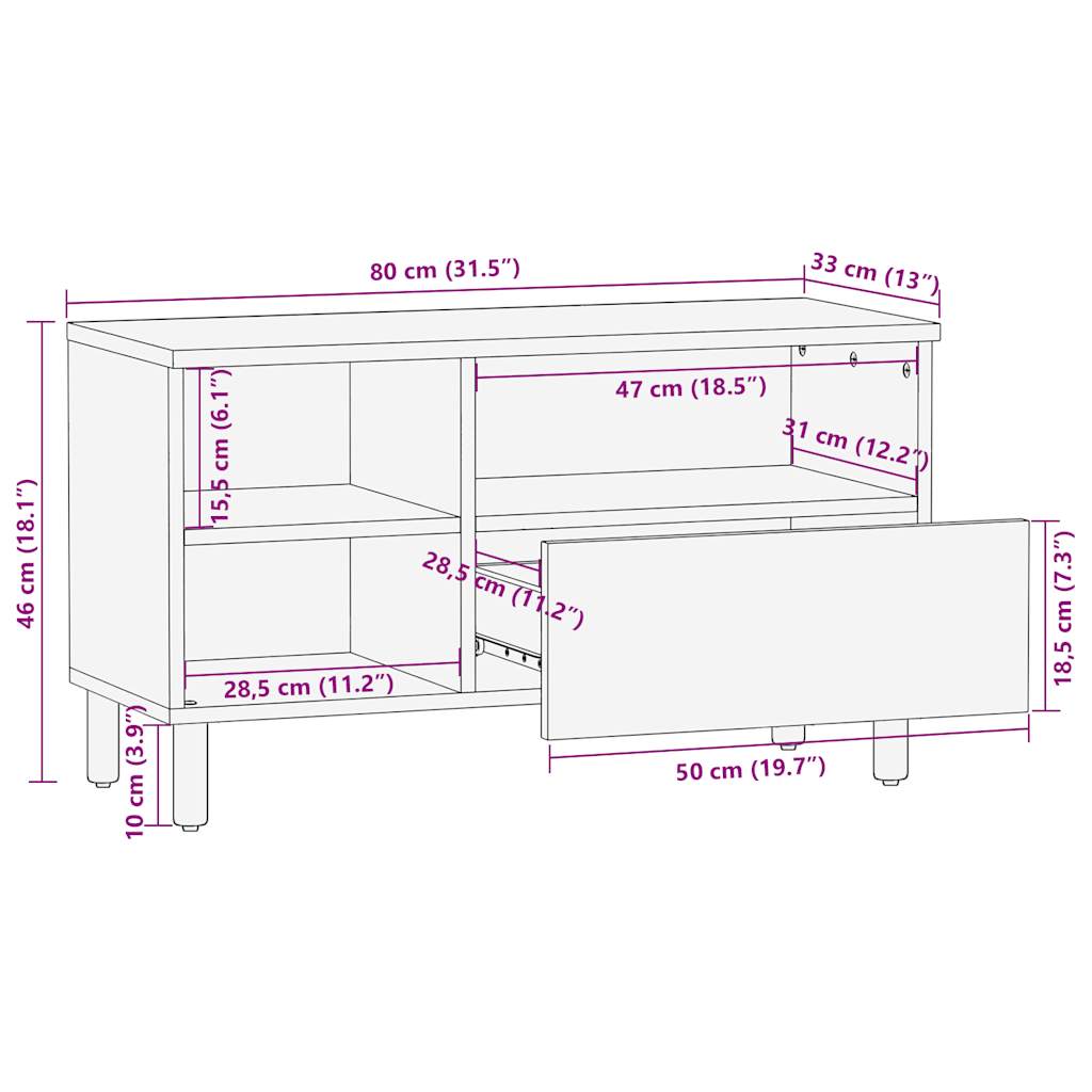 Tv Skříňka Černá 80 X 33 X 46 Cm Kompozitní Dřevo Hnědý Dub