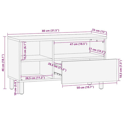Tv Skříňka Černá 80 X 33 X 46 Cm Kompozitní Dřevo Hnědý Dub