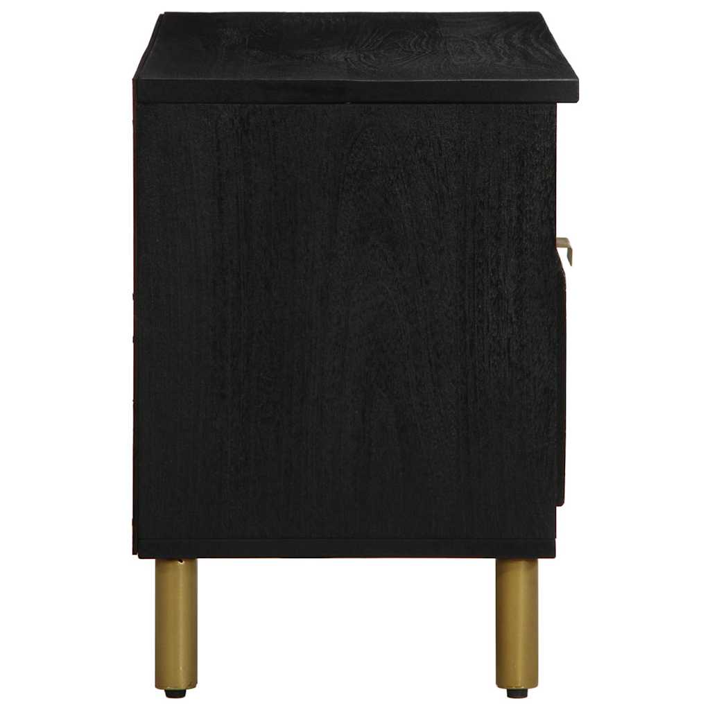 Tv Skříňka Černá 80 X 33 X 46 Cm Kompozitní Dřevo Hnědý Dub