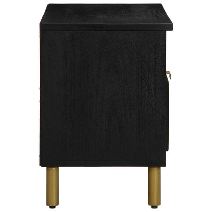 Tv Skříňka Černá 80 X 33 X 46 Cm Kompozitní Dřevo Hnědý Dub