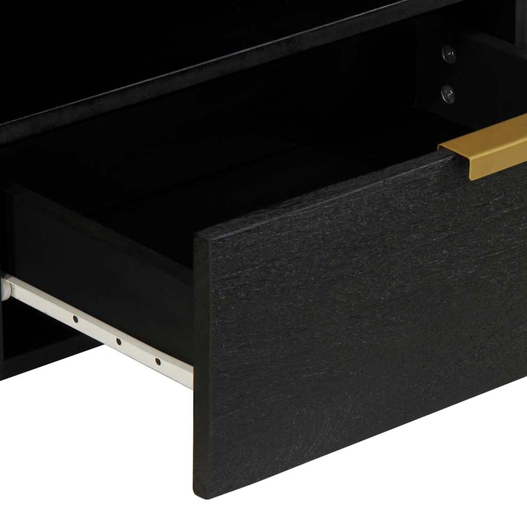 Tv Skříňka Černá 80 X 33 X 46 Cm Kompozitní Dřevo Hnědý Dub