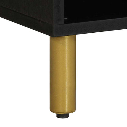 Tv Skříňka Černá 80 X 33 X 46 Cm Kompozitní Dřevo Hnědý Dub