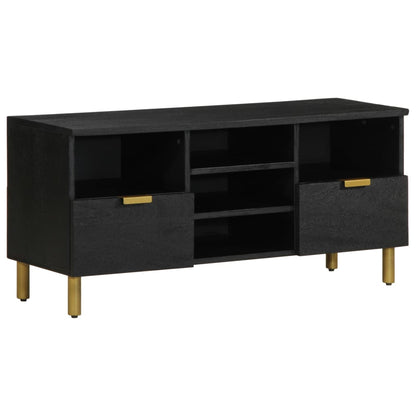 Tv Skříňka Černá 100 X 33 X 46 Cm Kompozitní Dřevo Hnědý Dub