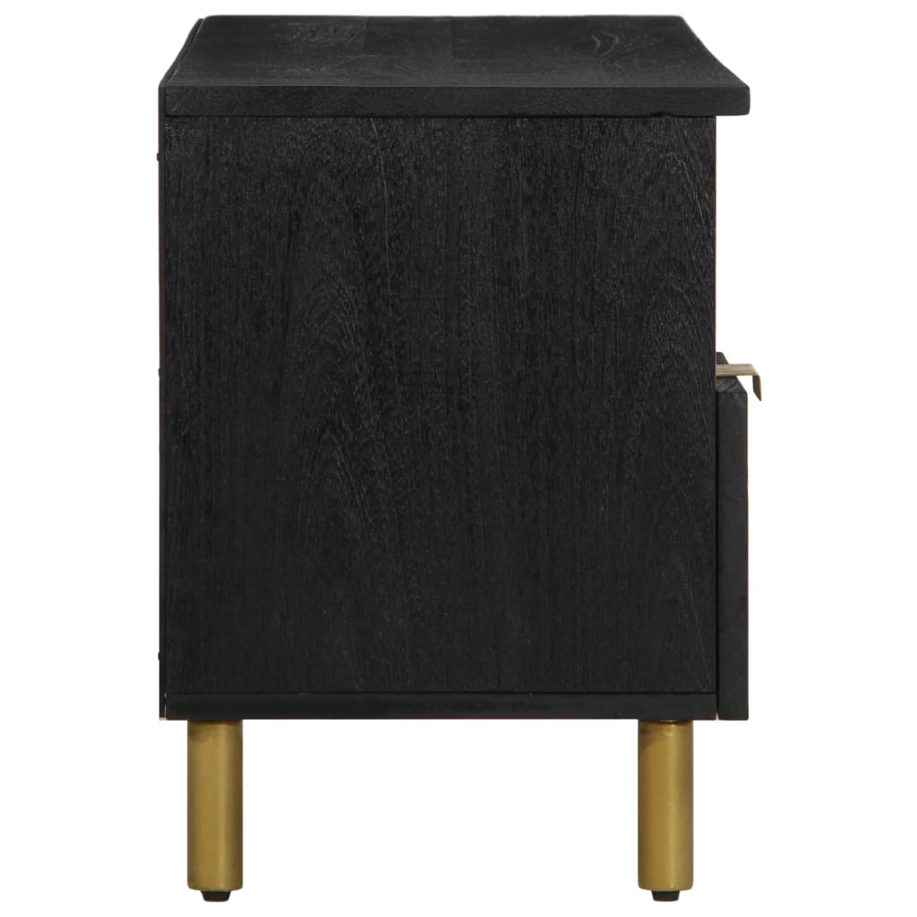 Tv Skříňka Černá 100 X 33 X 46 Cm Kompozitní Dřevo Hnědý Dub