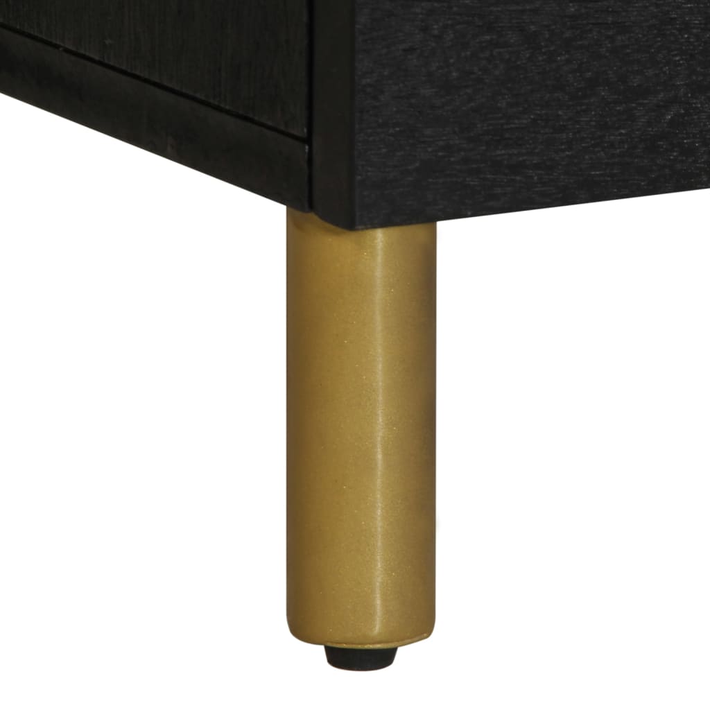 Tv Skříňka Černá 100 X 33 X 46 Cm Kompozitní Dřevo Hnědý Dub