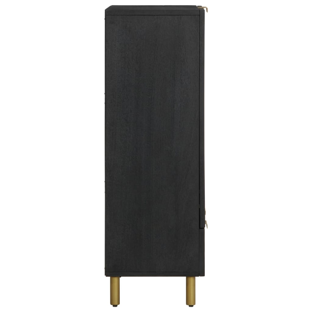 Skříň Černá 60 X 33 X 100 Cm Kompozitní Dřevo Hnědý Dub