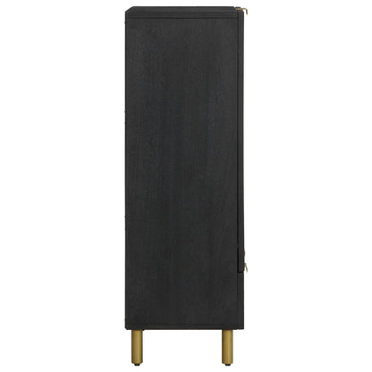 Skříň Černá 60 X 33 X 100 Cm Kompozitní Dřevo Hnědý Dub