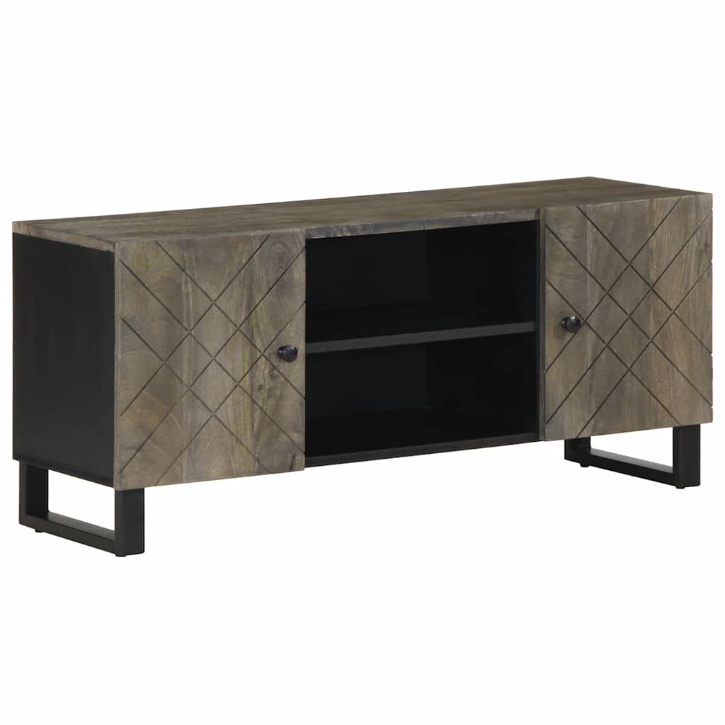 Tv Skříňka Černá 105X33X46 Cm Masivní Mangovníkové Dřevo