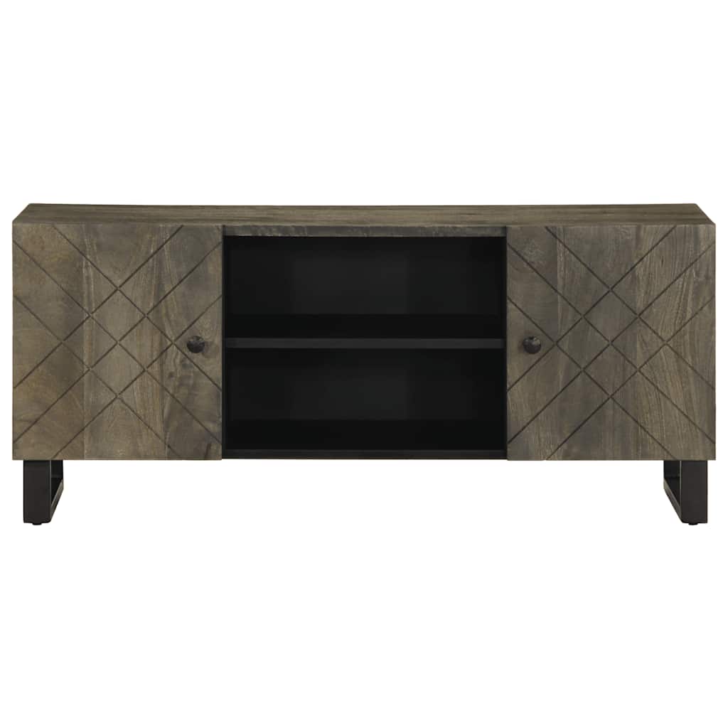 Tv Skříňka Černá 105X33X46 Cm Masivní Mangovníkové Dřevo