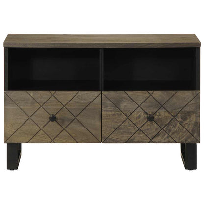Tv Skříňka Černá 70 X 33 X 46 Cm Masivní Mangovníkové Dřevo