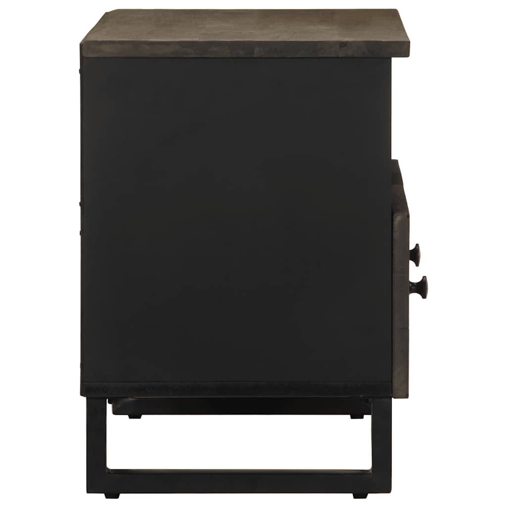 Tv Skříňka Černá 70 X 33 X 46 Cm Masivní Mangovníkové Dřevo