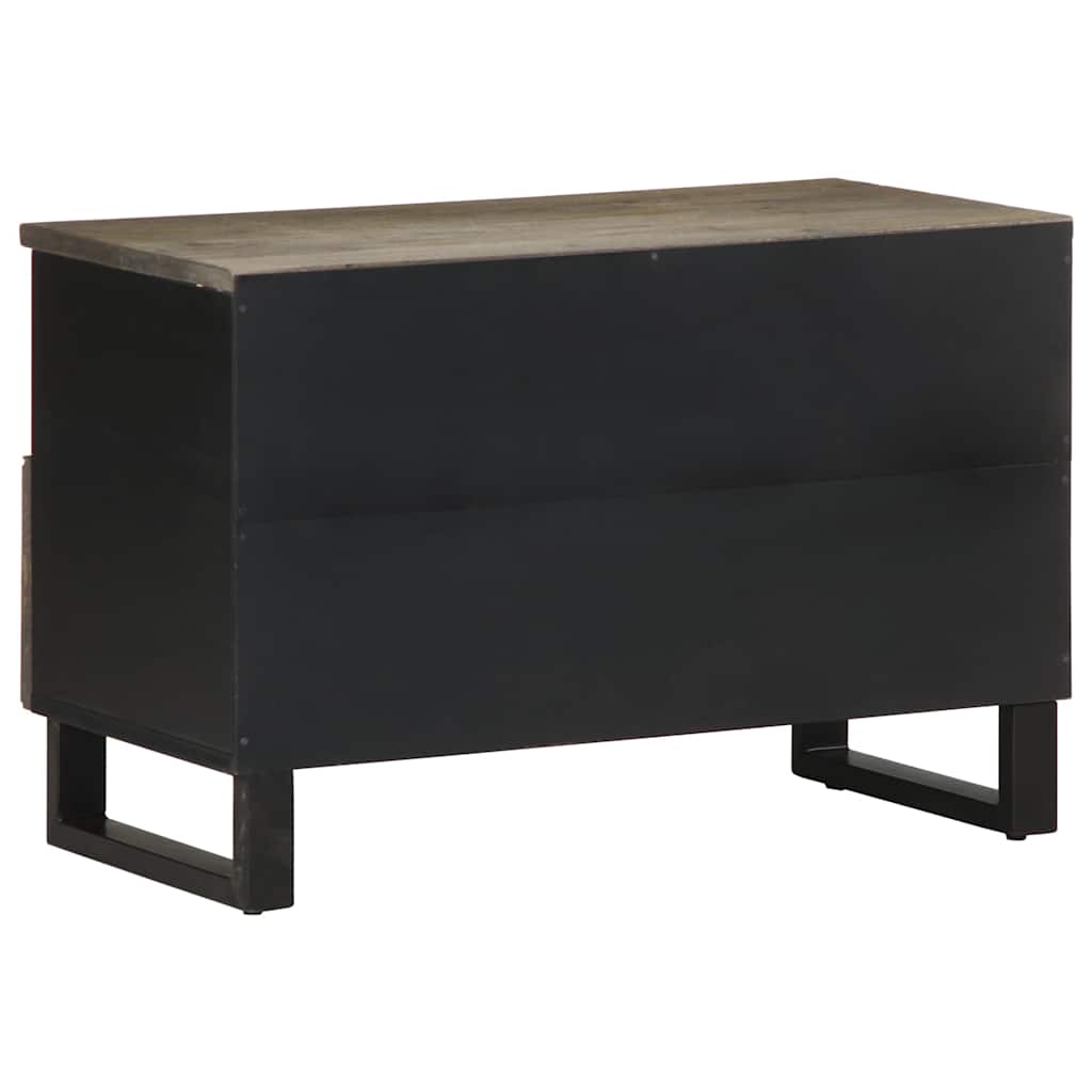 Tv Skříňka Černá 70 X 33 X 46 Cm Masivní Mangovníkové Dřevo