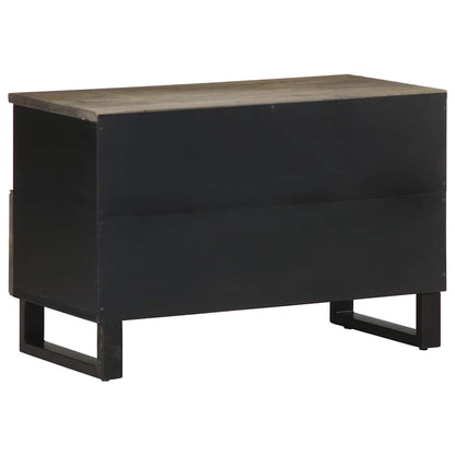 Tv Skříňka Černá 70 X 33 X 46 Cm Masivní Mangovníkové Dřevo