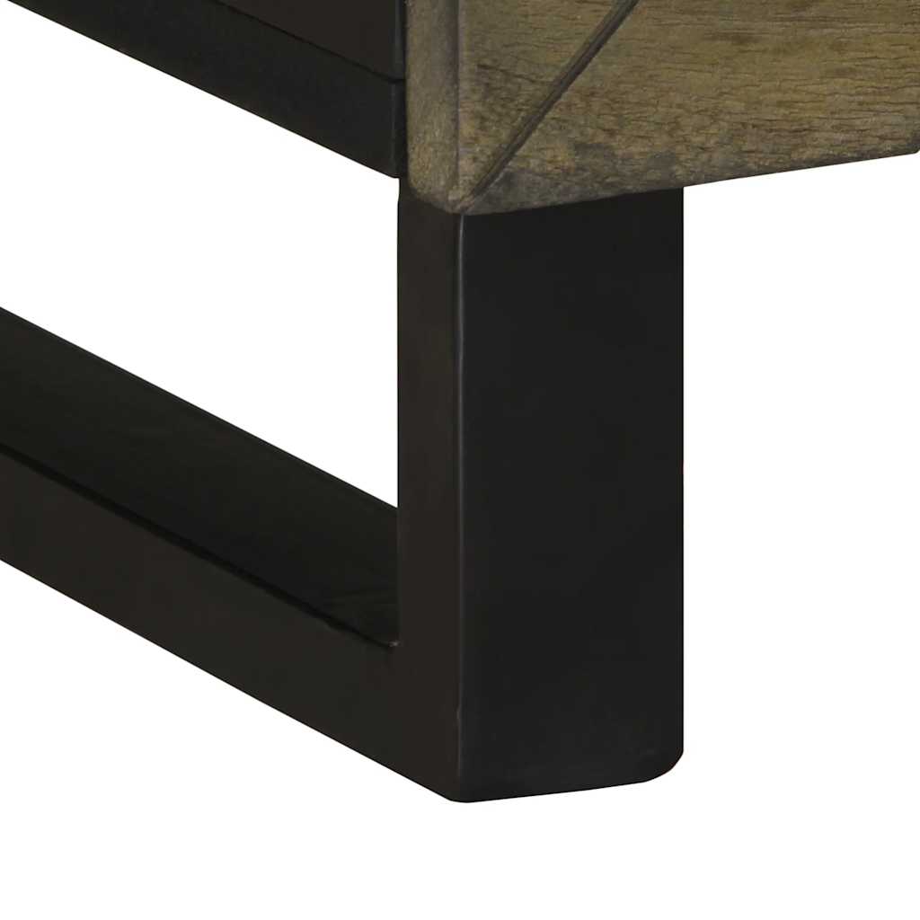 Tv Skříňka Černá 70 X 33 X 46 Cm Masivní Mangovníkové Dřevo