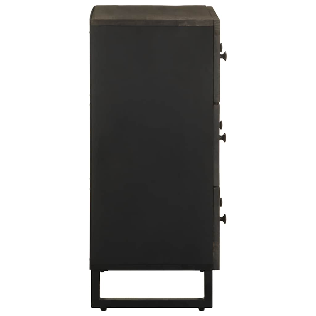 Příborník 60 X 33 X 75 Cm Černá Masivní Mangovníkové Dřevo