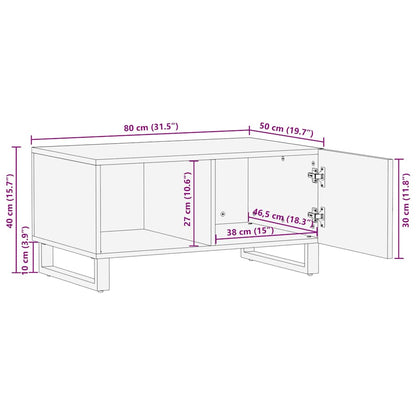 Konferenční Stolek Černý 80X50X40 Cm Masivní Mangovníkové Dřevo