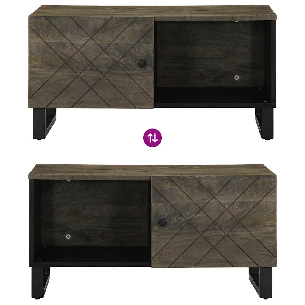 Konferenční Stolek Černý 80X50X40 Cm Masivní Mangovníkové Dřevo