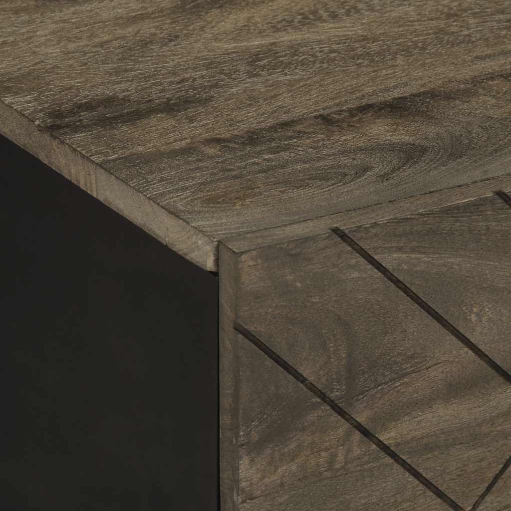 Konferenční Stolek Černý 80X50X40 Cm Masivní Mangovníkové Dřevo