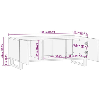 Konferenční Stolek Černý 100 X 54 X 40 Cm Masivní Mangovník
