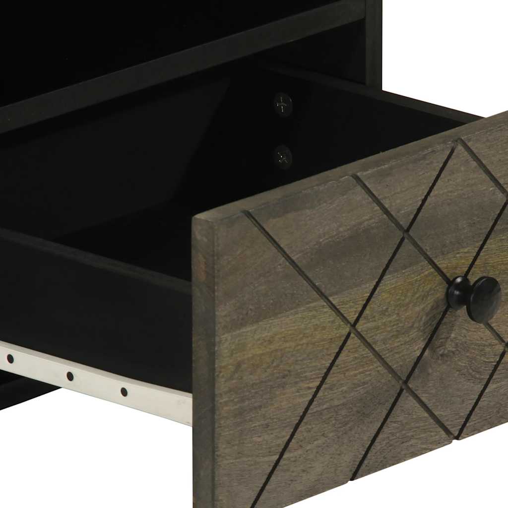 Konferenční Stolek Černý 80X54X40 Cm Masivní Mangovníkové Dřevo