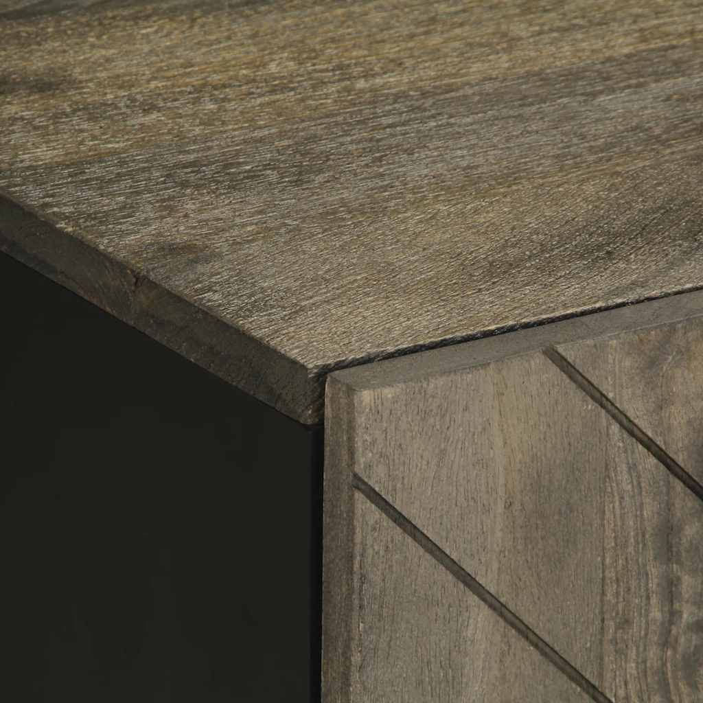 Tv Skříňka Černá 105X33X46 Cm Masivní Mangovníkové Dřevo