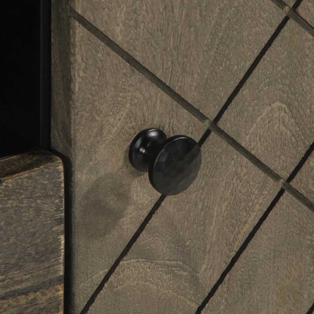 Tv Skříňka Černá 105X33X46 Cm Masivní Mangovníkové Dřevo