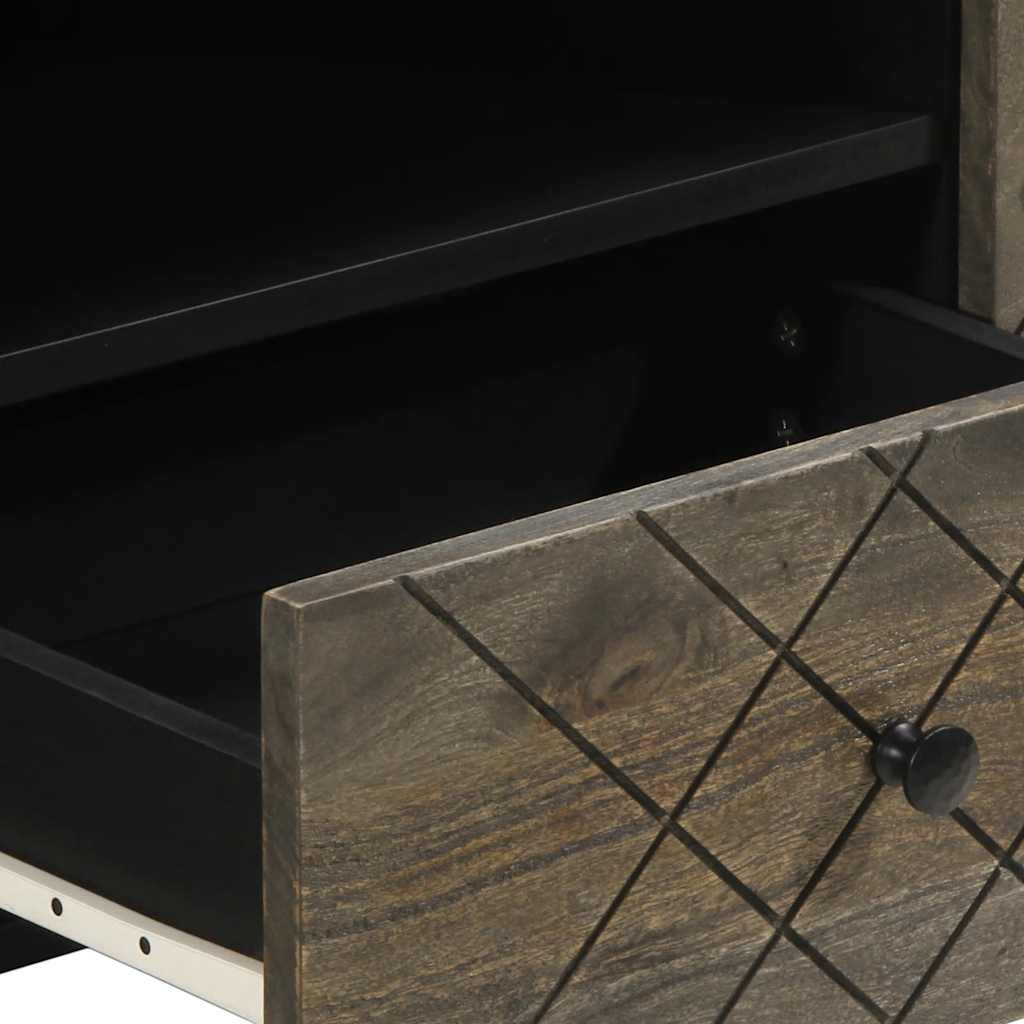 Tv Skříňka Černá 105X33X46 Cm Masivní Mangovníkové Dřevo