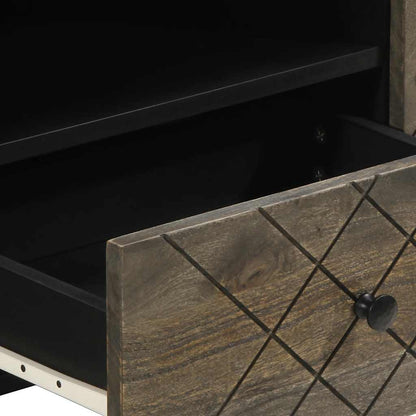 Tv Skříňka Černá 105X33X46 Cm Masivní Mangovníkové Dřevo