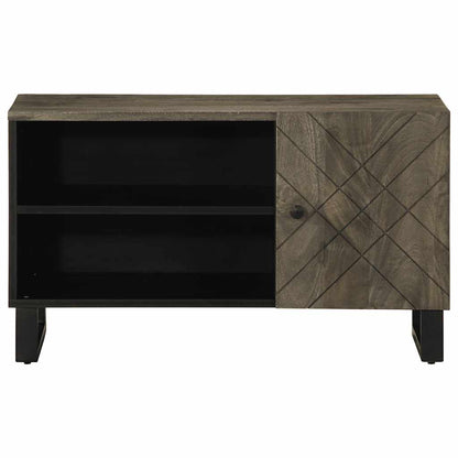 Tv Skříňka Černá 80 X 33 X 46 Cm Masivní Mangovníkové Dřevo