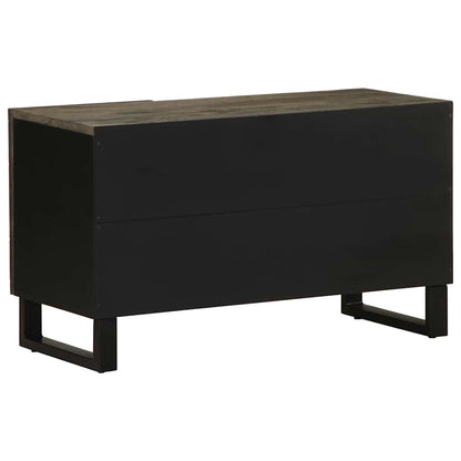 Tv Skříňka Černá 80 X 33 X 46 Cm Masivní Mangovníkové Dřevo