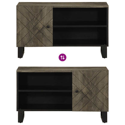 Tv Skříňka Černá 80 X 33 X 46 Cm Masivní Mangovníkové Dřevo