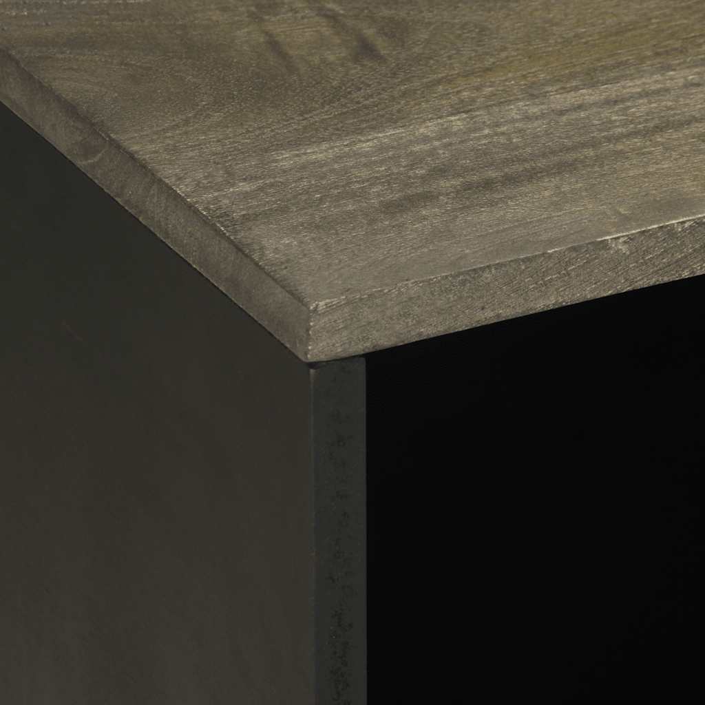 Tv Skříňka Černá 80 X 33 X 46 Cm Masivní Mangovníkové Dřevo