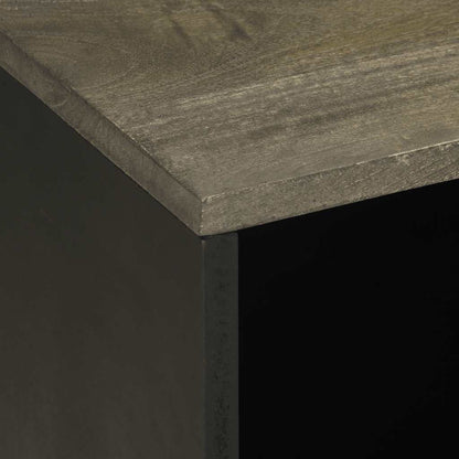 Tv Skříňka Černá 80 X 33 X 46 Cm Masivní Mangovníkové Dřevo