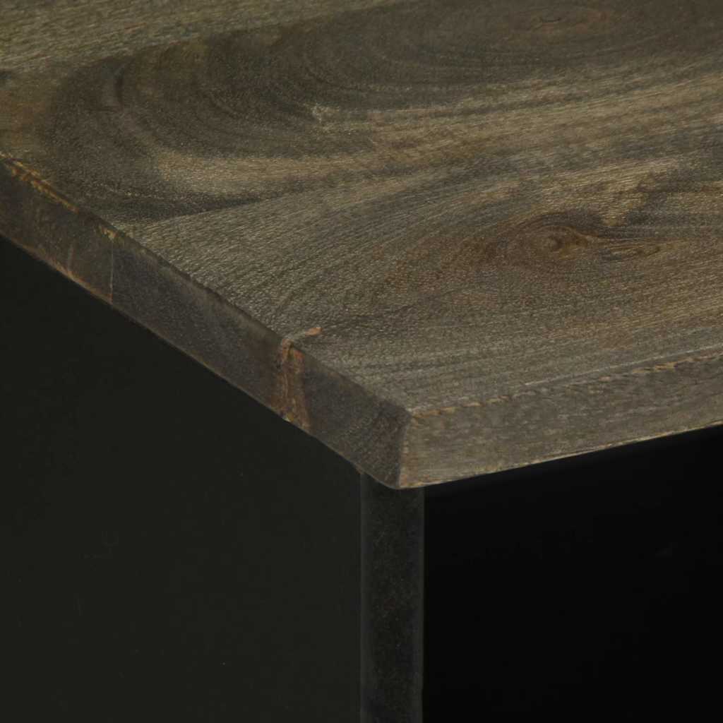 Tv Skříňka Černá 100 X 33 X 46 Cm Masivní Mangovníkové Dřevo