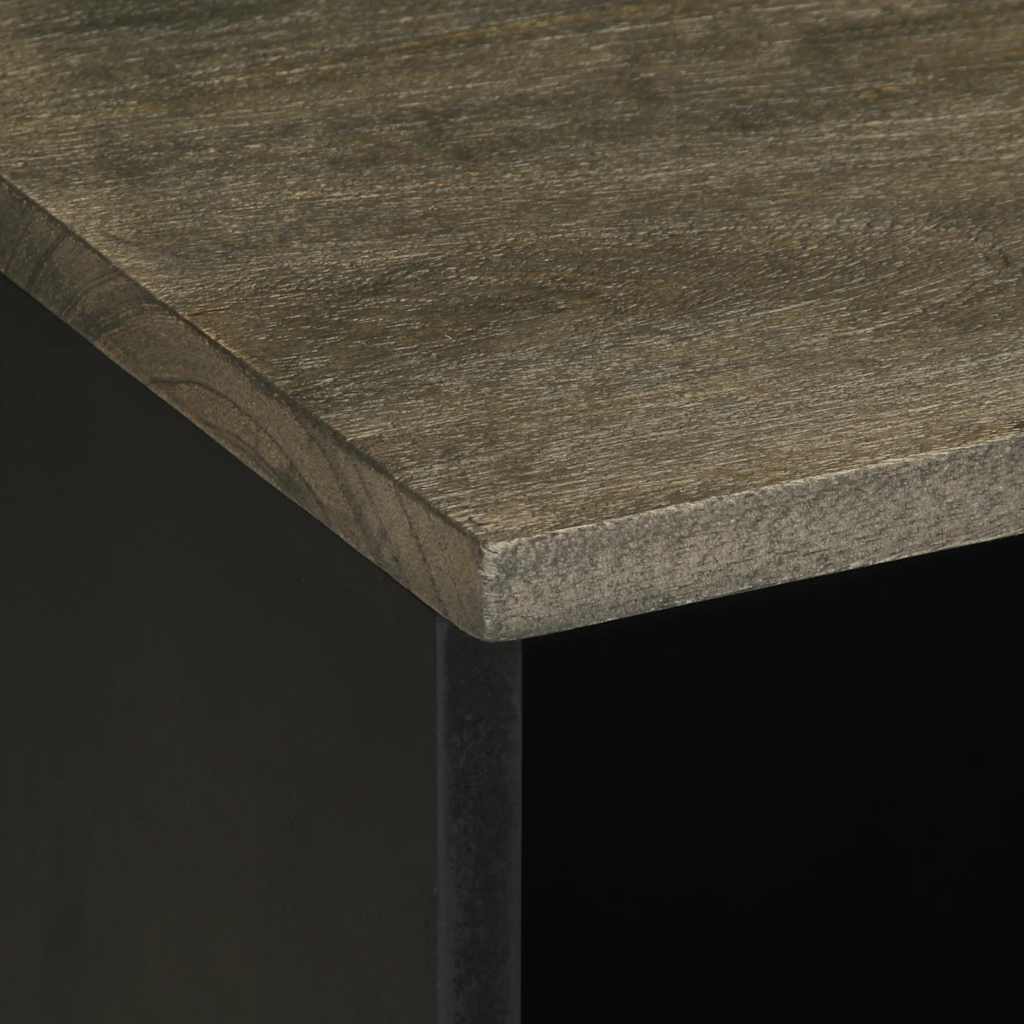 Tv Skříňka Černá 80 X 33 X 46 Cm Masivní Mangovníkové Dřevo