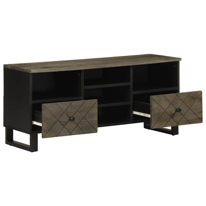 Tv Skříňka Černá 100 X 33 X 46 Cm Masivní Mangovníkové Dřevo