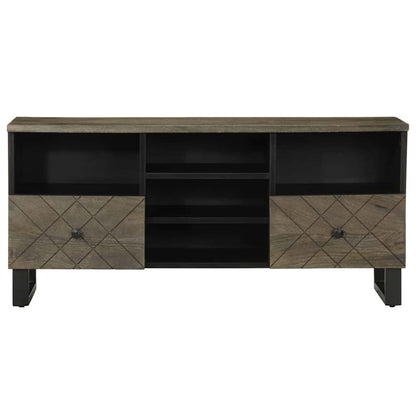 Tv Skříňka Černá 100 X 33 X 46 Cm Masivní Mangovníkové Dřevo