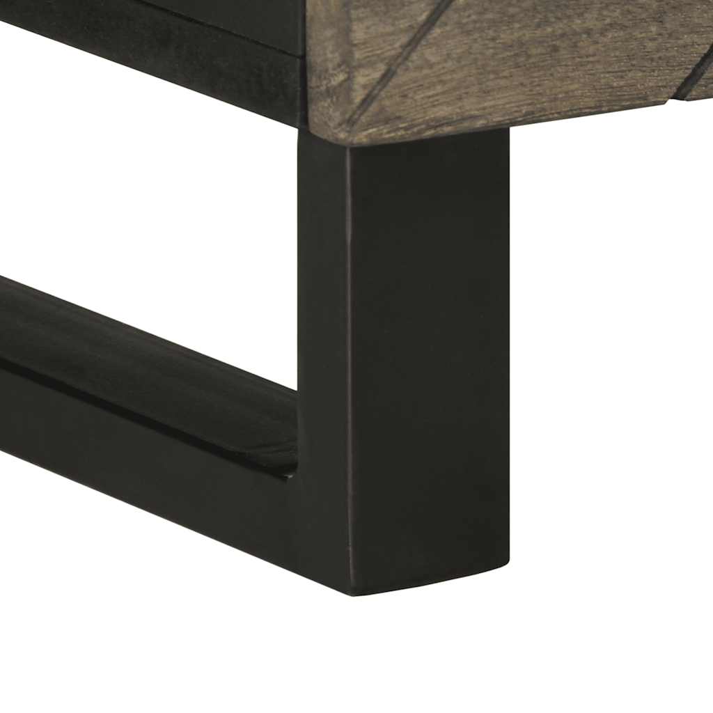 Tv Skříňka Černá 100 X 33 X 46 Cm Masivní Mangovníkové Dřevo