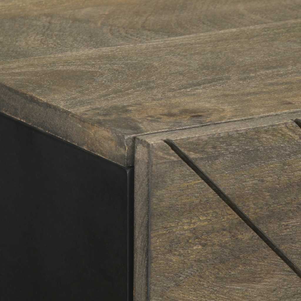 Příborník Černá 40X33X75 Cm Masivní Mangovníkové Dřevo