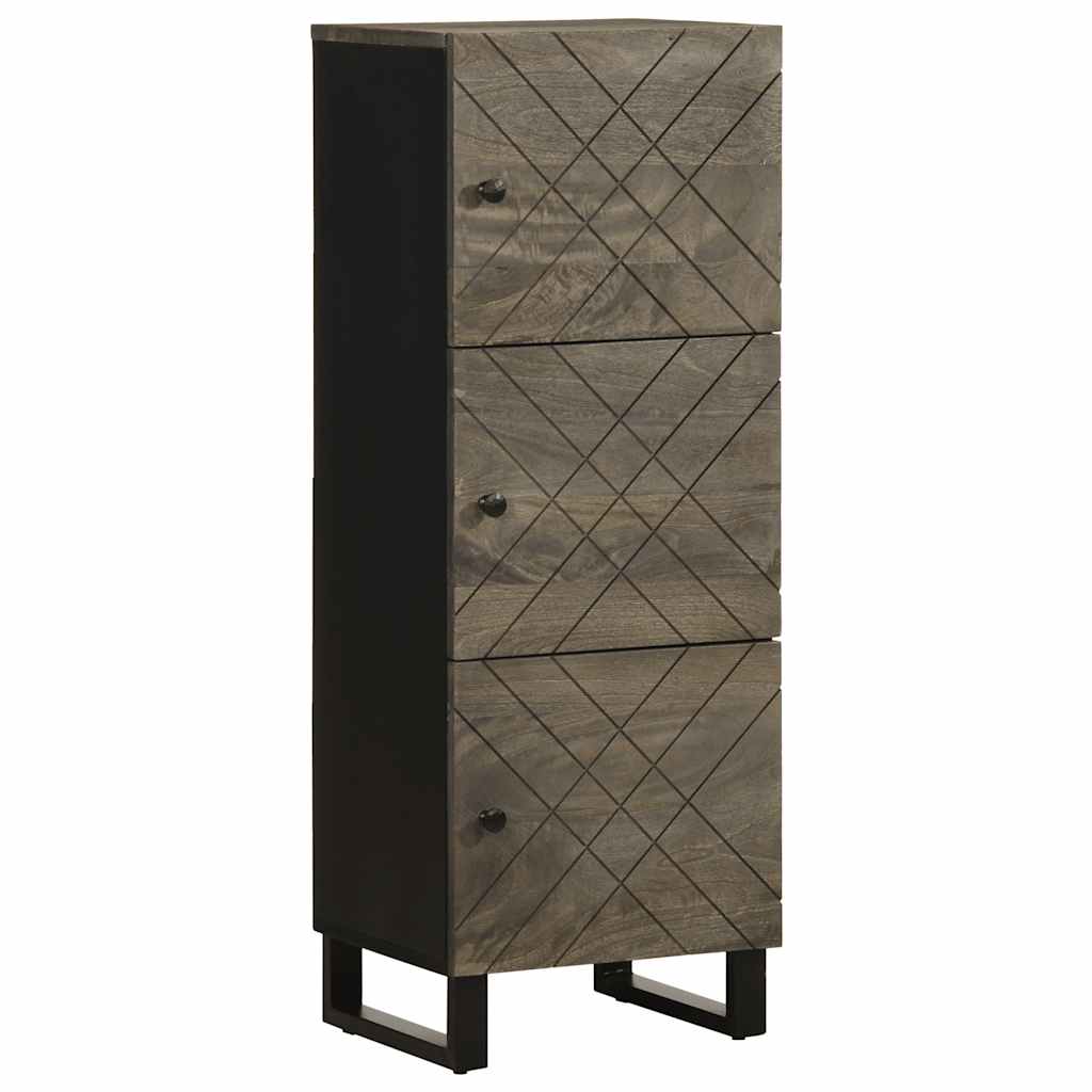 Skříň Highboard Černá 40X33X110 Cm Masivní Mangovníkové Dřevo