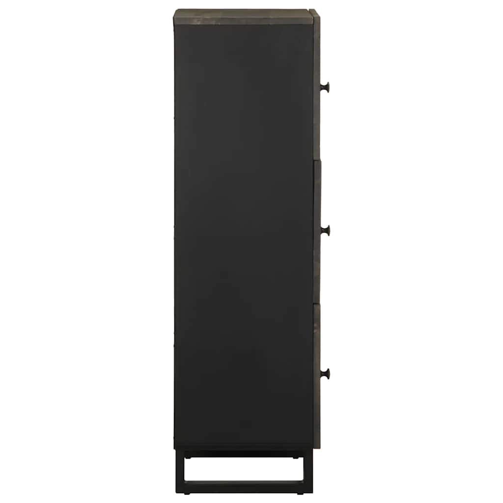 Skříň Highboard Černá 40X33X110 Cm Masivní Mangovníkové Dřevo