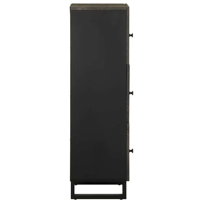 Skříň Highboard Černá 40X33X110 Cm Masivní Mangovníkové Dřevo