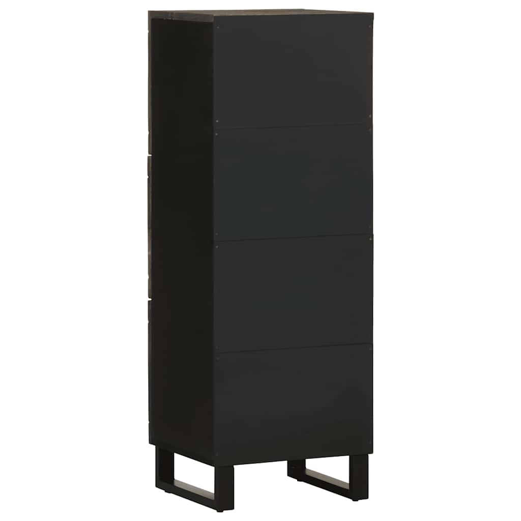 Skříň Highboard Černá 40X33X110 Cm Masivní Mangovníkové Dřevo
